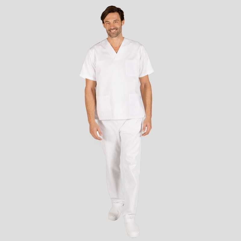 Conjunto Pijama Sanitario Chaqueta y Pantalón Blanco