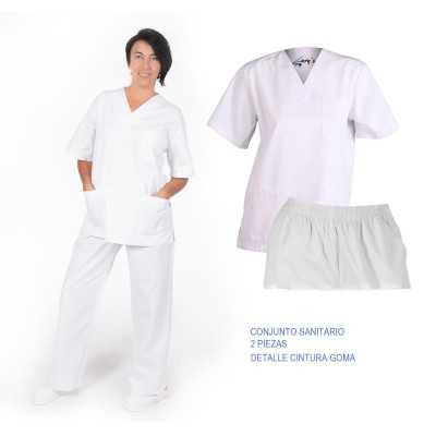 Conjunto Sanitario Blusa Pico y Pantalón Goma