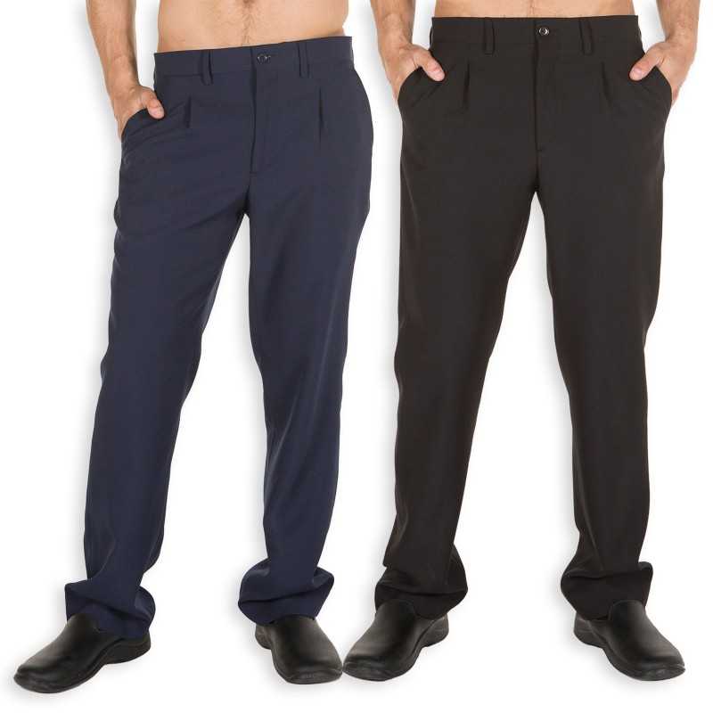 Pantalón de camarero con pinzas Strech